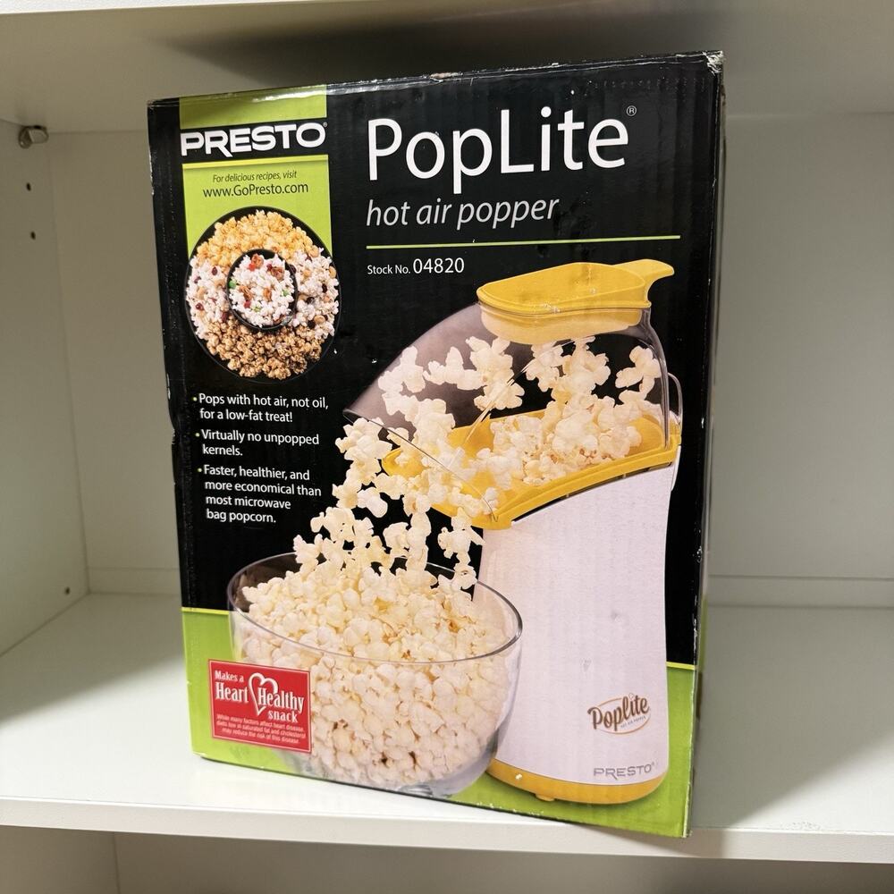Presto 04820 Poplite Hot Air Popcorn Maker Popper Brand New 18 Cup Electric